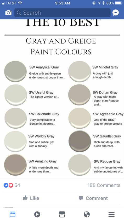 Valspar Color Schemes, Valspar Greige, Grey Painted Brick, Paint Color Pallets, Exterior Paint Color Schemes, Interior Paint Colors For Living Room, Valspar Colors, Greige Paint, Mindful Gray