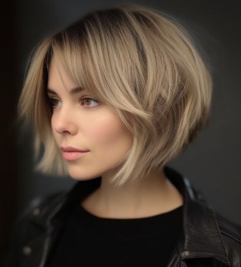 All One Length Bob Short Hair, Short Layered Bobs For Thick Hair, Shaggy Chin Length Bob Hairstyles, Jaw Length Bob For Fine Hair, Chin Length Pixie Haircut, Chin Length Bob With Curtain Bangs, Short Bob Hairstyles For Thick Hair, Jaw Length Hairstyles, Layered Short Bob Hairstyles