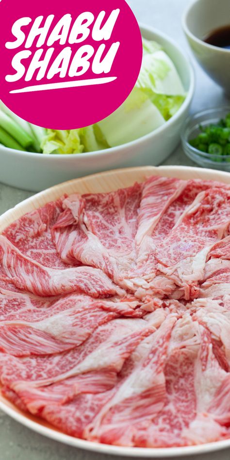 Beef Loin New York Shabu Shabu, Japanese Shabu Shabu, Sliced Beef Recipes, Shabu Shabu Recipe, Hot Pot At Home, Malaysia Recipes, Beef Loin, Japanese Beef, Asian Dinner