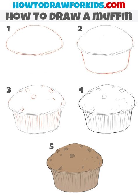 How To Draw Food Step By Step, How To Draw Food, Drawing Curriculum, Draw Food, Homemade Recipe Books, Cupcake Drawing, Art Studio Design, Food Artwork, Easy Drawing Tutorial