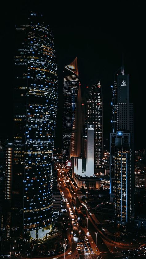 Kuwait Night, City View Night, Grid Wallpaper, Inspiration Portrait, Eid Stickers, Kuwait City, Photography Inspiration Portrait, Dubai City, City Vibe