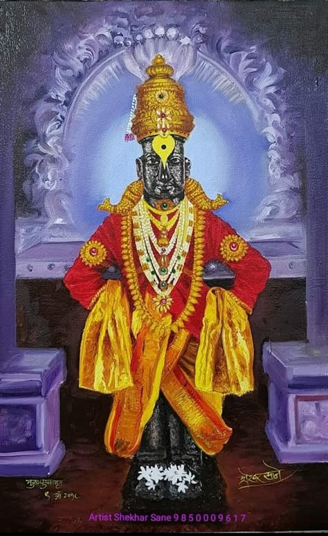 Vithal Mauli Painting On Canvas, Vittala Panduranga Painting, Vithal Painting, Vithoba Mauli, Vithal Mauli, Vitthal Painting, Pandharpur Wari, Vitthal Rakhumai, Vitthal Rukmini