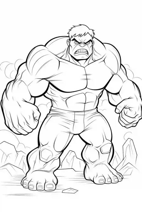 Hulk Drawing, Kids Colouring Printables, Hulk Coloring Pages, Hulk Artwork, Avengers Coloring Pages, Color For Kids, Free Coloring Pages For Kids, Superhero Coloring Pages, Avengers Coloring