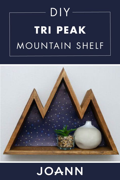 Diy Mountain, Mountain Shelf, Nature Vibes, Project List, Patterned Vinyl, Vinyl Cut, Wood Craft, New Trailers, Small Decor