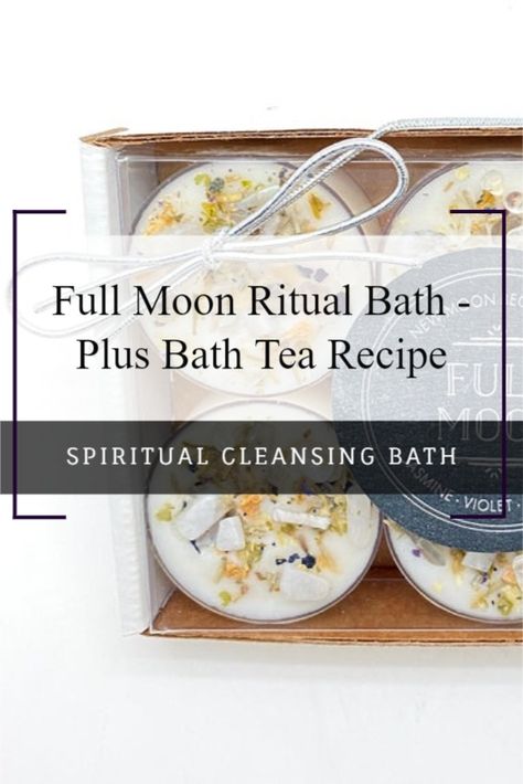 Use the power of the moon to charge your crystals and water, enjoy a spiritual cleansing bath like no other with your own diy bath tea and at home spa. This full moon ritual bath really helps to clear, ground , balance and raise your vibrational frequency. Meditate in this calming spiritual cleansing bath. Full Moon Bath Recipe, Energy Bath Ritual, Witchcraft Bath Rituals, Bath Rituals Witch Cleansing, Diy Bath Tea Recipes, Bath Rituals Witch, Spiritual Cleansing Bath Ritual, Bath Tea Recipe, Spiritual Cleansing Bath