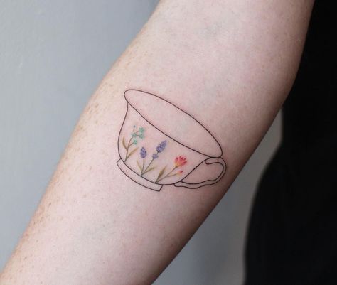 Cup Of Tea Tattoo, Tea Tattoos, Tea Cup Tattoo, Teapot Tattoo, Tea Tattoo, Teacup Tattoo, Cup Tattoo, Coffee Tattoos, Henna Tattoos