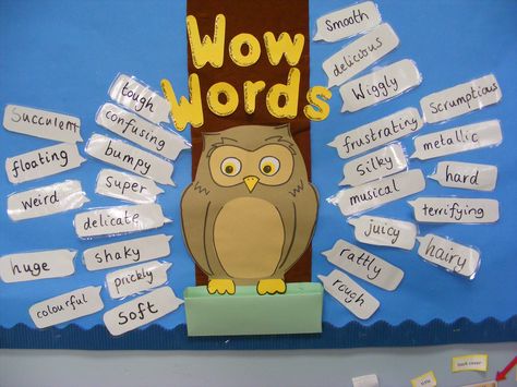 Wow Words display - Classroom Wall Ideas Classroom, Vocabulary Display, Pie Corbett, Vocabulary Wall, Year 1 Classroom, Working Wall, Wow Words, Primary Teaching, Education Motivation