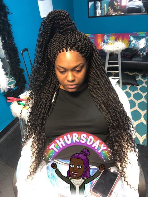 Senglease Twist Long With Curls, Bad Braids, Senglease Twist, Sengalese Twists, Marley Twist, Lemonade Braids Hairstyles, Senegalese Twist Hairstyles, Hair Vector, Braided Hairstyles For Black Women Cornrows