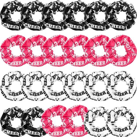 24 Pcs Cheer Scrunchie Cheer Hair Accessories Cheerleading Gifts for Girls Cheerleading Hair Ties Cheerleading Elastics for Cheer Teams Cheerleading Competition Hair, Cheerleading Hair Bows, Cheerleading Hair, Cheerleading Competition, Competition Hair, Cheerleading Hairstyles, Cheer Hair, Cheerleading Gifts, Cheer Gifts