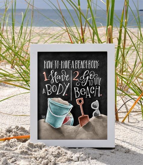 Chalkboard Beach Art Prints for the Home. Coastal Chalk Art featured on Completely Coastal. Beach Chalkboard Art, Blackboard Ideas, Strand Decor, Mums Wedding, Beach Art Prints, I Need Vitamin Sea, Chalkboard Decor, Chalkboard Print, Chalkboard Ideas