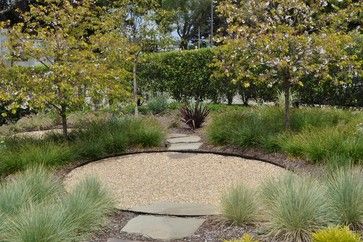 Park Residence - contemporary - Landscape - San Francisco - Huettl Landscape Architecture Circle Patio, Steel Edging Landscape, Gravel Landscaping, Fire Pit Landscaping, Gravel Patio, Landscaping Inspiration, Gravel Garden, Garden Fire Pit, Landscape Edging