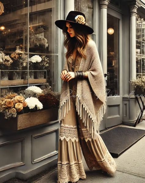 Gypsycore Fashion Aesthetic, Bohemian Winter Style, Gypsycore Outfits, Winter Hippie Outfits Boho, Hippie Fashion Aesthetic, Modern Hippie Fashion, Hippie Winter Outfits, Gypsycore Fashion, Bohemian Style Winter