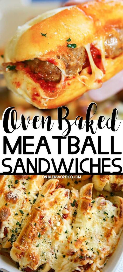 Recipes Using Meatballs, Meatball Sandwich Recipes, Meatball Sandwiches, Oven Baked Meatballs, Best Sandwich Recipes, For Dinner, Meatball Sandwich, Meatball Bake, Deli Sandwiches