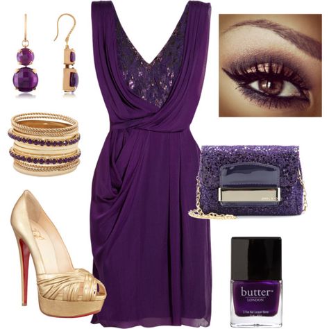 "Dressy" by honeybee20 on Polyvore Date Night Outfit Ideas, Night Outfit Ideas, Fiesta Outfit, Purple Outfits, Soft Autumn, Purple Shoes, Dressed To The Nines, Diva Fashion, Outfit Combinations