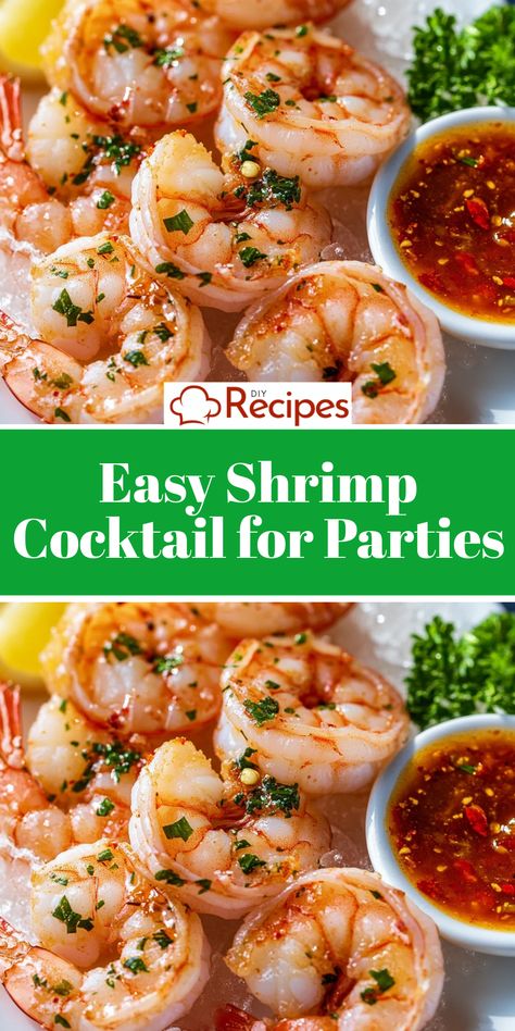 Make your next party a hit with this easy Shrimp Cocktail recipe! Juicy shrimp served with a zesty, homemade cocktail sauce that's full of flavor. Seafood Cocktail Recipes, Shrimp And Crab Cocktail, Shrimp Cocktail Recipes, How To Make Shrimp Cocktail, Cocktail Shrimp, Homemade Shrimp Cocktail, How To Serve Shrimp Cocktail, Baked Shrimp Cocktail Recipe, Killer Shrimp Recipe