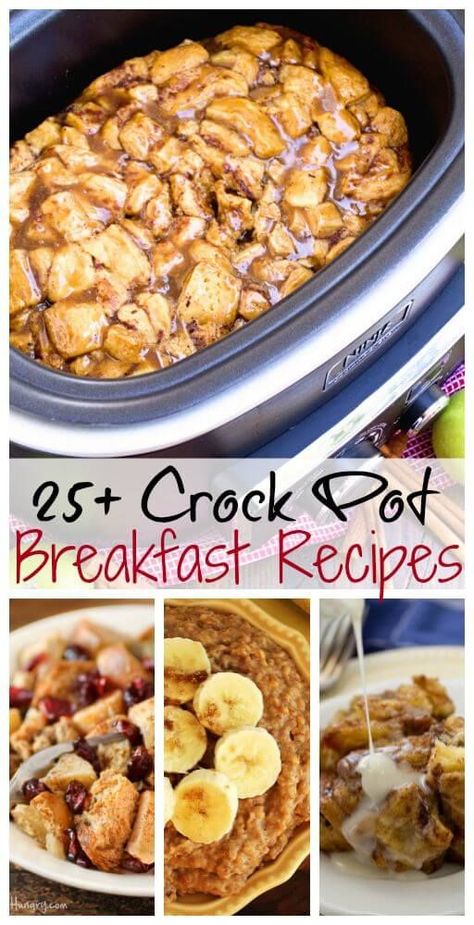 25+ Breakfast Crock Pot Recipes ~ Everything from cinnamon rolls, breakfast casseroles, oatmeal and a whole bunch of other amazing things all made in your Crock Pot! Breakfast Crock Pot Recipes, Eggs Crockpot, Breakfast Crock Pot, Crock Pot Breakfast Recipes, Cinnamon Rolls Breakfast, Crock Pot Breakfast, Overnight Recipes, Breakfast Crockpot Recipes, Crock Pot Food