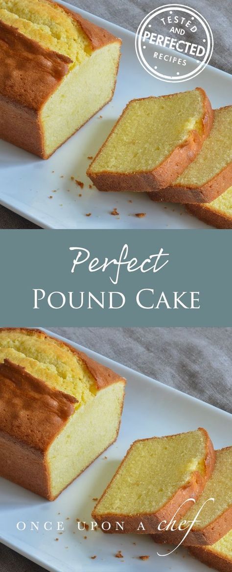 Perfect Pound Cake - While most traditional pound cake recipes call for equal weights of flour, sugar, eggs and butter, this recipe incorporates milk, lots of extra butter, and a little baking powder. The result is a rich and buttery yet fluffy pound cake that melts in your mouth Dessert Loafs, Fluffy Pound Cake, Traditional Pound Cake, Perfect Pound Cake, Best Pound Cake Recipe, Chinese Desserts, Butter Cakes, Resipi Kek, Blueberry Scones