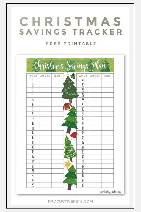 Looking for a Christmas Savings Plan? This free printable Christmas savings tracker lets you decide how much to save each week; which will help you stick to your money savings challenge! Be financially prepared for next Christmas by using this fun savings plan! With it's simple chart format and adorable Christmas designs, it will make recording your Christmas savings fun & easy! #christmas #savingmoney #printable Disney Christmas Printables, Christmas Club Savings Plan, Christmas Spending Tracker, Christmas Budget Savings Plan, Savings Plan Printable, Christmas Savings Tracker, Christmas Savings Plan, Bullet Journal Savings Tracker, Christmas Savings Challenge