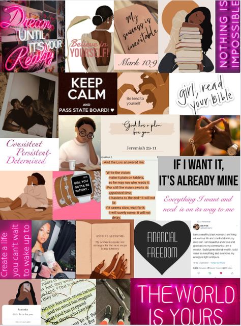 Vision Board Ideas Aesthetic Career, Becoming Her Vision Board, Baddie Vision Board Wallpaper, Vision Board Ideas Black Woman 2024, Vision Board Ideas Black, How To Do A Vision Board, 2024 Vision Board Wallpaper Iphone, Digital Vision Board 2024, Vision Board Collage Wallpaper