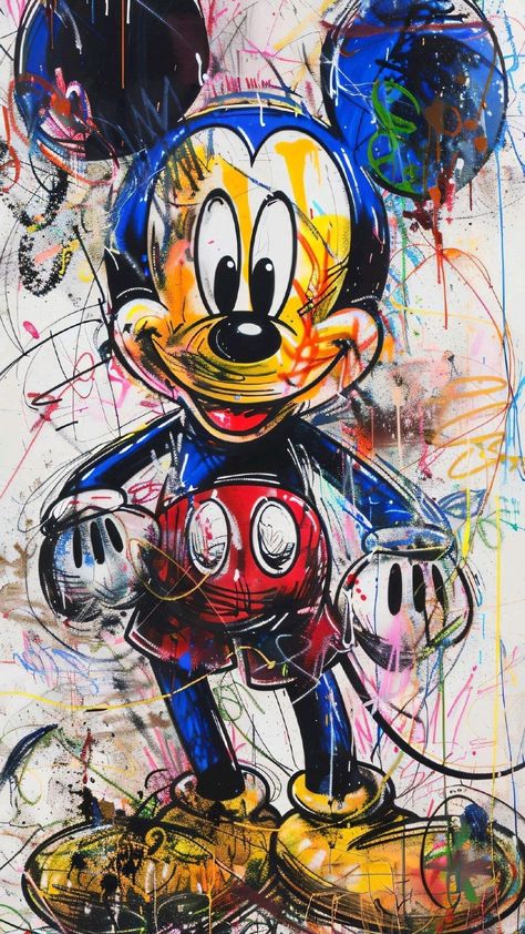 Disney Pop Art, Embroidery Jeans Diy, Naruto Eyes, Disney Paintings, Disney Fine Art, Library Displays, Cartoon Movies, Mickey Minnie Mouse, Disney Wallpaper