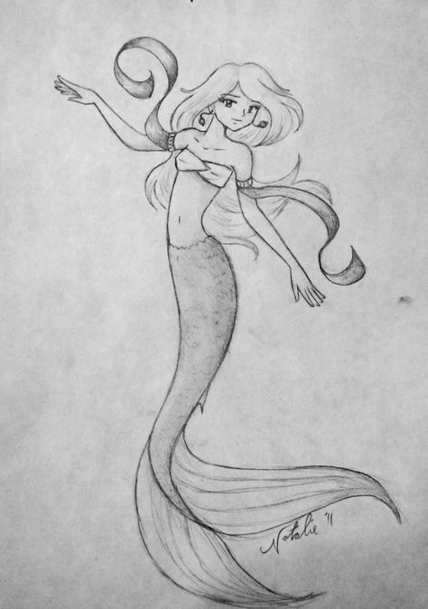 Mermaid Pencil Drawing, Beautiful Mermaid Drawing, Drawing Fairies, Easy Mermaid Drawing, Drawing Mermaid, Mermaid Drawing, Mermaid Sketch, Mermaid Tails For Kids, Cartoon Drawing Tutorial