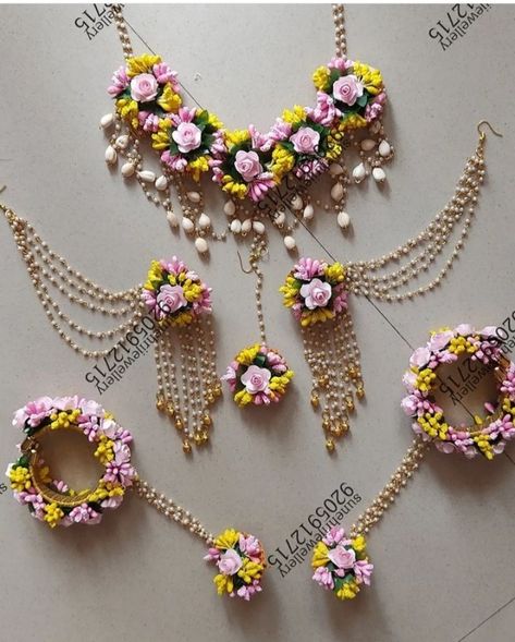 Floral Ornaments For Haldi, Flowers Jwellery Haldi Function, Haldi Necklace Set, Flower Jwellary For Bride Haldi, Haldi Jwellery Flowers Bridal, Haldi Jwellary For Bride, Haldi Jwellery Flowers, Haldi Accessories For Bride, Haldi Ornaments For Bride