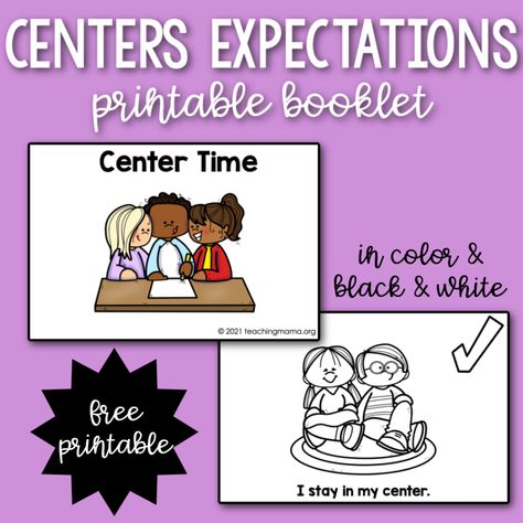 Centers Expectations Booklet Centers Rules Anchor Chart, Rules For Centers Kindergarten, Station Expectations Anchor Chart, Center Rules Anchor Chart, Center Rules Preschool, Classroom Expectation Activities, Centers Expectations Anchor Chart, Center Expectations Anchor Chart, Small Group Expectations Anchor Charts