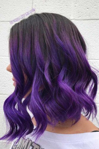 Coolest Looks for Ombre Hair for Those Who Want a Fun New Style ★ See more: https://lovehairstyles.com/ombre-hair-looks/ Brown And Violet Hair, Brown To Color Ombre Hair, Brown To Purple Ombre Hair Short, Purple Hair With Dark Roots, Violet Ombre Hair, Caramel Ombre Hair, Dark Hair Dye, Hair Color 2017, Brown Ombre Hair Color