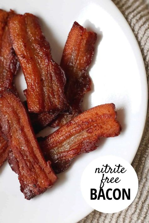 How to Make Bacon | Healthy, No Nitrite Recipe - The Home Intent Home Made Bacon, Curing Salt, Homemade Bacon, Make Bacon, Homemade Sausage Recipes, Paleo Pork, Meat Processing, How To Make Bacon, Homemade Sausage