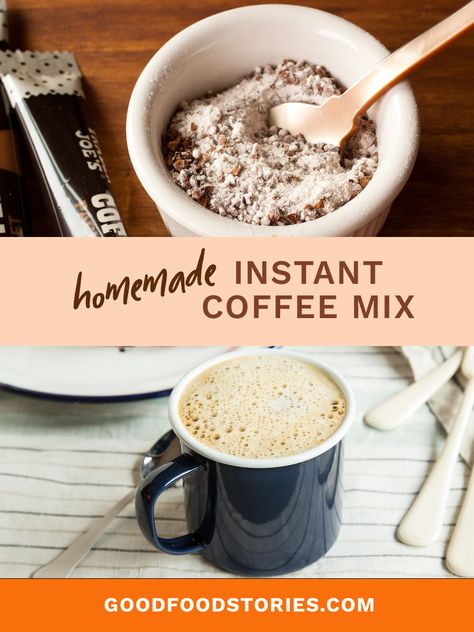 Homemade instant coffee mix can be made in minutes and keeps in the pantry almost indefinitely. Make a batch and never run out of coffee or milk! #instantcoffee #homemade #coffeemix #milkpowder Diy Instant Coffee, Flavored Coffee Recipes, Espresso Drink Recipes, Instant Coffee Recipes, Coffee Homemade, Coffee Ice Cream Recipe, Espresso Drink, Cinnamon Streusel Coffee Cake, Recipes Using Cake Mix