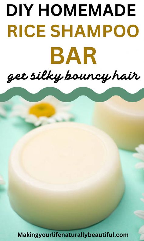 Diy Rice Shampoo, Rice Shampoo Bar, Diy Hair Shampoo, Conditioner Bar Recipe, Natural Shampoo Diy, Diy Natural Hair, Rice Shampoo, Diy Shampoo Recipe, Diy Shampoo Bar