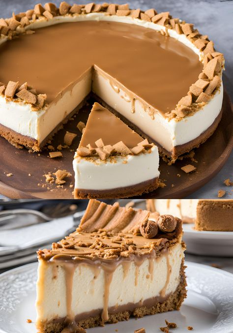 🍰✨ Biscoff Baked Cheesecake ✨🍰 Indulge in the perfect combination of creamy cheesecake and the irresistible crunch of Biscoff cookies! This Biscoff Baked Cheesecake is rich, flavorful, and perfect for any celebration. #BiscoffCheesecake #Baking #Dessert #CheesecakeLovers 🍰✨ 11 Inch Cheesecake Recipe, Biscoff Cheesecake Baked, Cheesecake Factory Recipes Desserts, Christmas Cheesecake Flavors, Baked Biscoff Cheesecake, Cookie Cheesecake Crust, Cheesecake Filling No Bake, Biscoff Cheesecake Recipes, Fancy Cheesecake