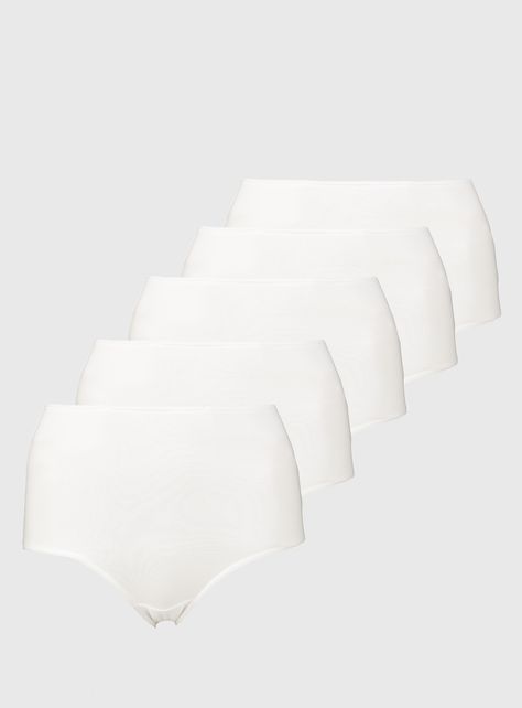 Perfect for everyday wear, this five pack of cotton-rich full knickers are a must have for your underwear drawer. In classic white, each is crafted with Lycra for a great fit and ultimate comfort.    5 Pack White full knickers Cotton rich  New & improved fit  Elasticated waist Model wears a size 10 Keep away from fire   Material 95% Cotton, 5% Lycra Care Machine washable Product code 140780150 White Knickers, School Uniform Shop, Uniform Shop, Women Nightwear, Socks And Tights, Christmas Pajamas, Classic White, Boys Shoes, Girls Shopping