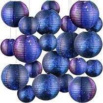 Galaxy Themed Party, Outer Space Party Decorations, Lanterns Chinese, Lantern Party Decor, Home Birthday Party, Eclipse Party, Space Party Decorations, Paper Lanterns Party, Hanging Paper Lanterns