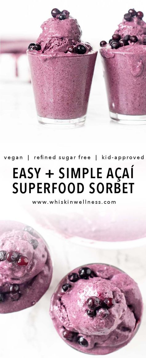 Açaí Recipes, Acai Sorbet, Acai Powder, Apple Biscuits, Acai Berry Powder, Whole Wheat Pancakes, Chia Recipe, Wheat Pancakes, Chia Seed Recipes