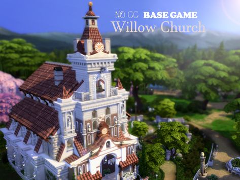 The Sims Resource - Willow Church Sims 4 Lots, Sims Aesthetic, Sims Memes, Lotes The Sims 4, Sims Houses, Sims 4 Game Mods, Sims 4 House Design, Bloxburg Ideas, Casas The Sims 4