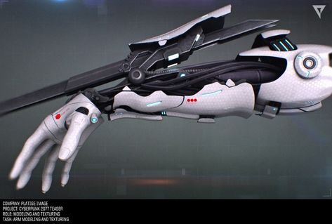 Marcin Wiech - Cyberpunk 2077 Teaser Trailer Prosthetic Arm Design, Cyberpunk Tech, Prosthetic Arm, Cyberpunk Rpg, Arm Design, Cyberpunk Character, Futuristic Art, Robots Concept, Robot Design