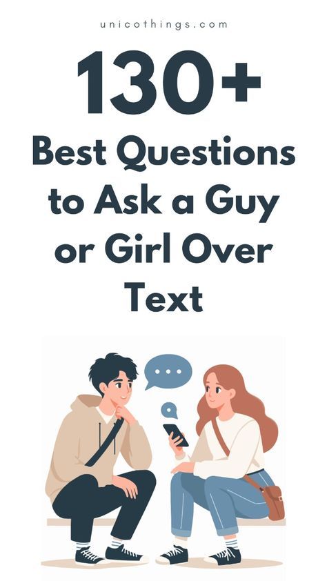 If you just start a chat and you want to keep the conversation flow, here we've compiled a list of the best questions to ask a guy or girl over text that are perfect for getting to know someone better. From fun and flirty to deep and meaningful, you can use them to make your chats unforgettable. #textingtips #flirtytexts #deeptalks #chatstarters #conversationstarters #datingtips How To Chat With A Guy, Flirty Questions To Ask A Guy Over Text, Questions To Ask A Guy Over Text, Best Questions To Get To Know Someone, Questions To Ask Someone, Questions For Girls, Best Questions To Ask, Questions To Ask A Guy, Text Conversation Starters