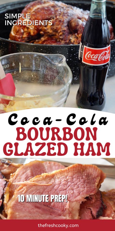 Simple Ham Glaze, Coca Cola Ham, Cola Ham, Bourbon Glazed Ham, Easy Ham Glaze, Oatmeal Dinner, Precooked Ham, Cola Recipe, Ham Recipes Baked