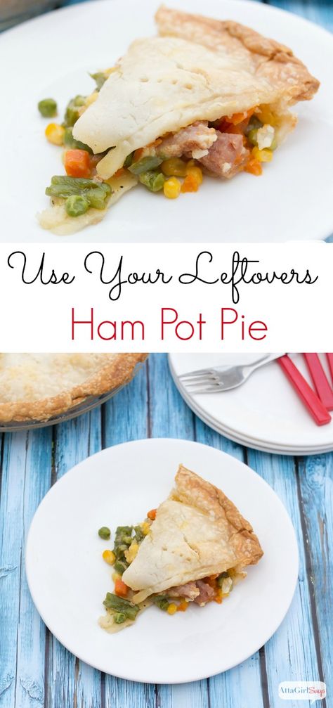 This ham pot pie is comfort food at its finest. It's easy to make, with just five ingredients. Make a traditional version with a creamy broth and vegetables, or cook up a cheesy version with broccoli, potatoes and cauliflower. Cook it tonight or freeze it for later Dinner Pasta Ideas, Ham Cheese Casserole, Ham Pot Pie, Supper Meals, Cheesy Ham, Holiday Leftovers, Vegetable Pie, Leftover Ham Recipes, Easy Ham