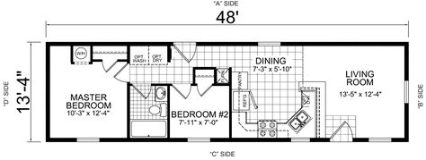 The Bridgeport mobile home floor plan is a 13 X 48 640 sqft single-wide available for Sale in NE, CO, KS, ND, SD, WY, MN, IA & MO. Single Wide Mobile Home Floor Plans, 2 Bedroom Floor Plans, Mobile Home Floor Plans, Single Wide Mobile Homes, Narrow Lot House, Barn Living, Cabin Floor Plans, Home Floor Plans, Single Wide