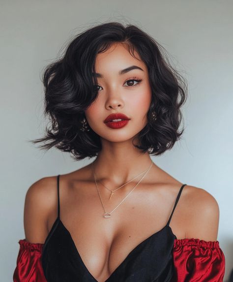 Vintage Faux Bob Hairstyle with Elegant Floral Pins Shoulder Length Hair Styles Formal, Romantic Updo Short Hair, Short Wedding Hairstyles With Bangs, Grown Out Bob Hairstyles, Short Hair Elegant Styles, Wedding Hair Bob, Bobs For Curly Hair, Short Bob Wedding Hairstyles, Shoulder Length Blowout