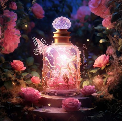 #ai-art #flower #perfume #butterfly Perfume Art, Flower Perfume, Jelly Wallpaper, Magic Bottles, Butterfly Wallpaper Backgrounds, Gift Wrapping Inspiration, Fantasy Background, Enchanted Rose, My Fantasy World