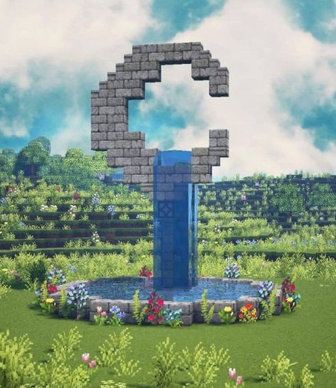 Minecraft Moon Fountain, Minecraft Aquarium Ideas, Moon Fountain, Fairy Minecraft, Minecraft Halloween Ideas, Minecraft Aquarium, Minecraft Fountain, Minecraft Portal, Case Minecraft