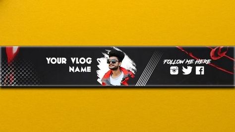 Banner Template Photoshop, Youtube Facts, Youtube Banner Backgrounds, Youtube Banner Design, Youtube Banner Template, Blog Banner, First Youtube Video Ideas, Logo Design Video, Photo Logo Design