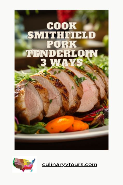 Learn how to cook Smithfield pork tenderloin to perfection with our guide. We cover three methods - oven-baking, grilling, and pan-searing. Choose the method that suits your taste and cooking style. Start by selecting a high-quality tenderloin with fine marbling and a pinkish-red color. Trim excess fat and silver skin before seasoning or marinating. Smithfield Pork Tenderloin Recipes, Pork Tenderloin In Oven How Long To Cook, Pork Tenderloin Seared And Baked, Smithfield Pork Tenderloin, Oven Baked Pork Tenderloin, Pork Loin Oven, Michael Symon Grilled Pork Tenderloin, 7-6-5 Grilled Pork Tenderloin, Teriyaki Pork Tenderloin