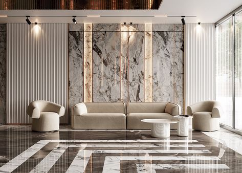 Living Room Designs Marble Wall, Living Room With Marble Wall, Marble In Living Room, Marble On Wall, Wall Marble Design, Marble Wallpaper Living Room, Stone Wall Interior, Marble Projects, Marble Wall Design