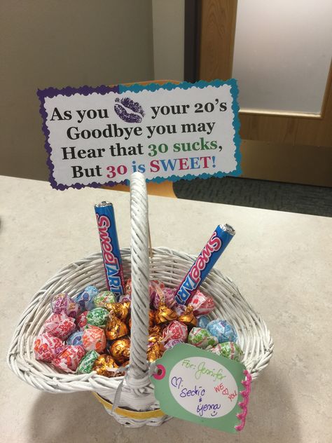 Kiss your 20's goodbye. 30's birthday candy basket. Birthday Candy Basket, Kiss Your 20s Goodbye, 30th Birthday Party Themes, Goodbye Party, 30th Birthday Decorations, Cute Birthday Ideas, Candy Basket, 30th Bday, Your 20s