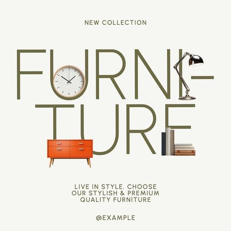 Furniture Instagram post template, editable text | premium image by rawpixel.com / ton Furniture Instagram Post, Furniture Banner, Furniture Ads Design, Interior Social Media Post, Instagram Text Posts Design, Interior Design Social Media, Social Media Design For Furniture, Furniture Social Media Post Design, Furniture Graphic Design Social Media