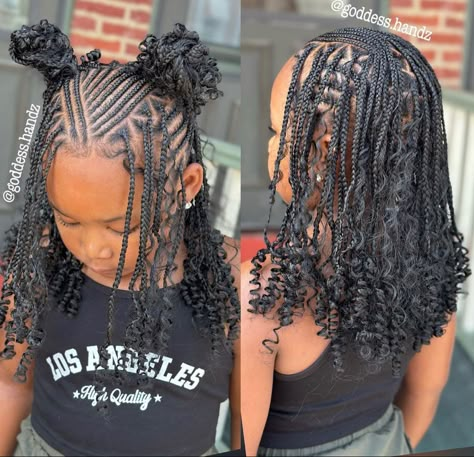 Cute Christmas Hairstyles For Kids Black, Christmas Hairstyles For Black Kids, Braided Hairstyles For Black Teens, Christmas Hairstyles For Kids Black, Kids Fulani Braids, Kid Braid Styles With Beads, Kids Braided Hairstyles With Beads, Cute Hairstyles For Black Kids, Flip Over Fulani Braids